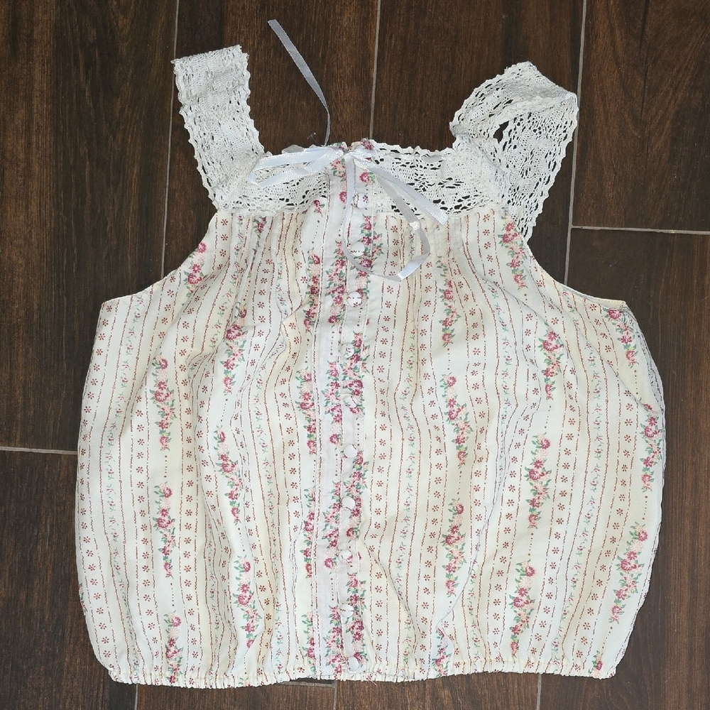 Floral Lace Strap Women's Blouse